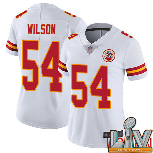 Super Bowl LV 2021 Women Kansas City Chiefs #54 Wilson Damien White Vapor Untouchable Limited Player Nike NFL Jersey